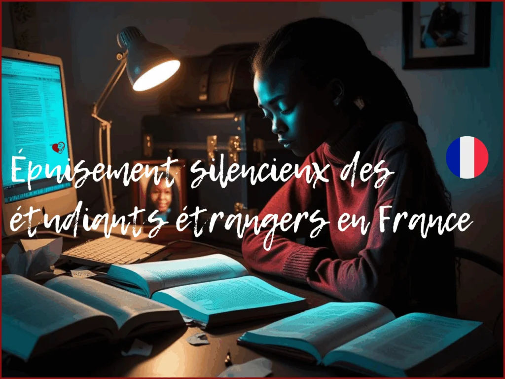 Étudiant étranger découvrant la vie étudiante en France épuisement étudiant étranger, solitude et fatigue mentale
